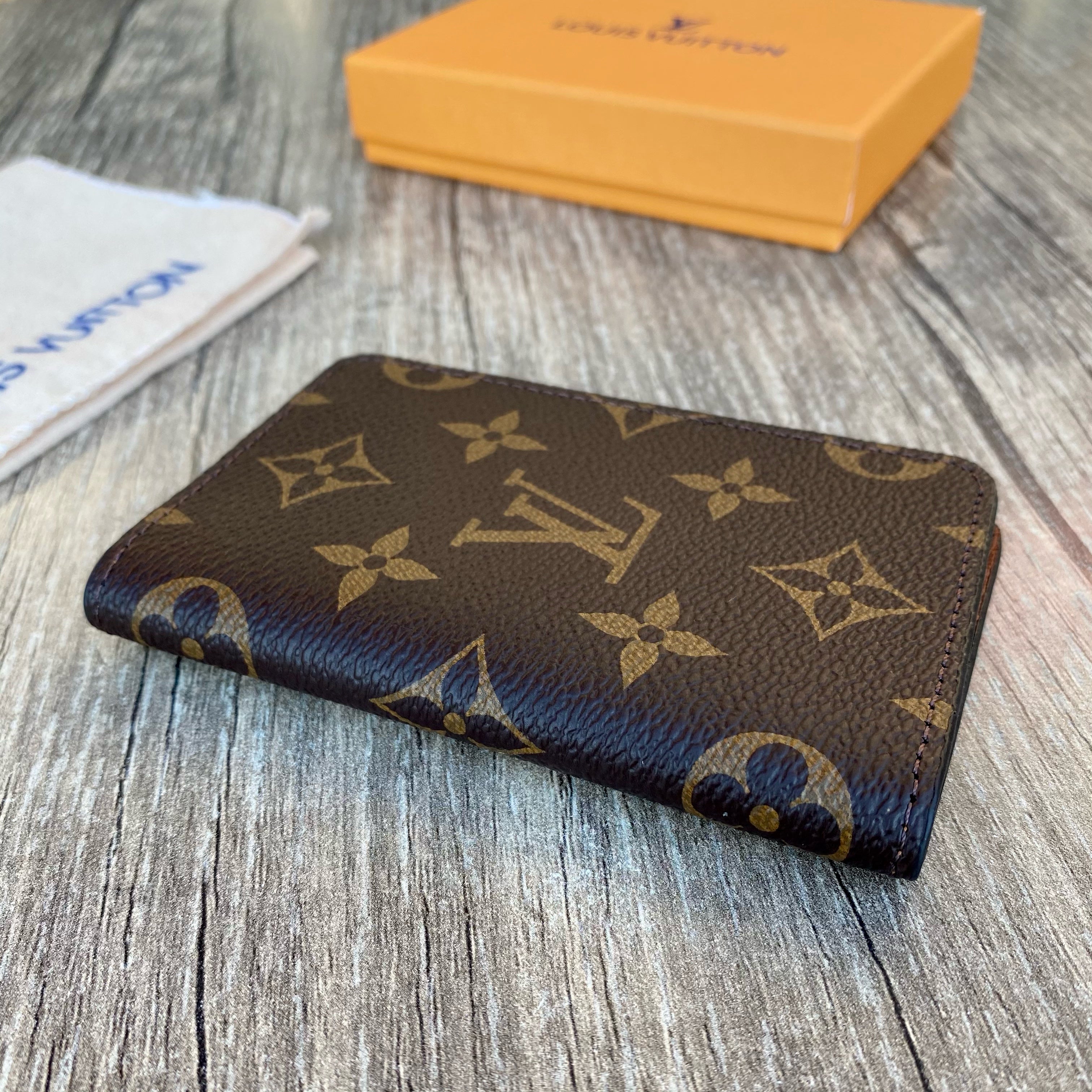 Louis Vuitton Monogram Card Holder, Business Card, Leather Mini Wallet, Brown Card Holder
