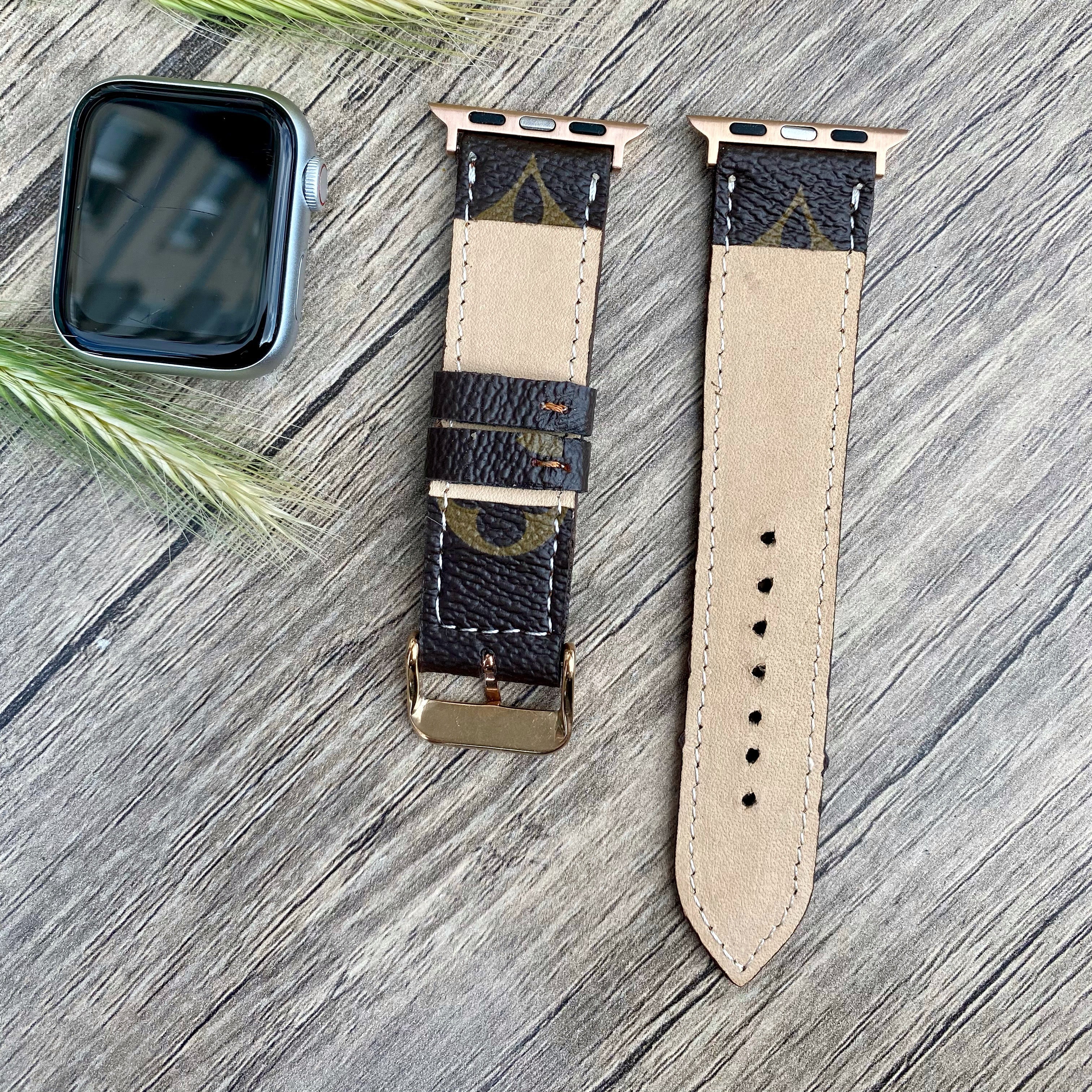 Handmade Louis Vuitton Apple Watch Band iwatch Strap series 7-6-5-4-3-2-1