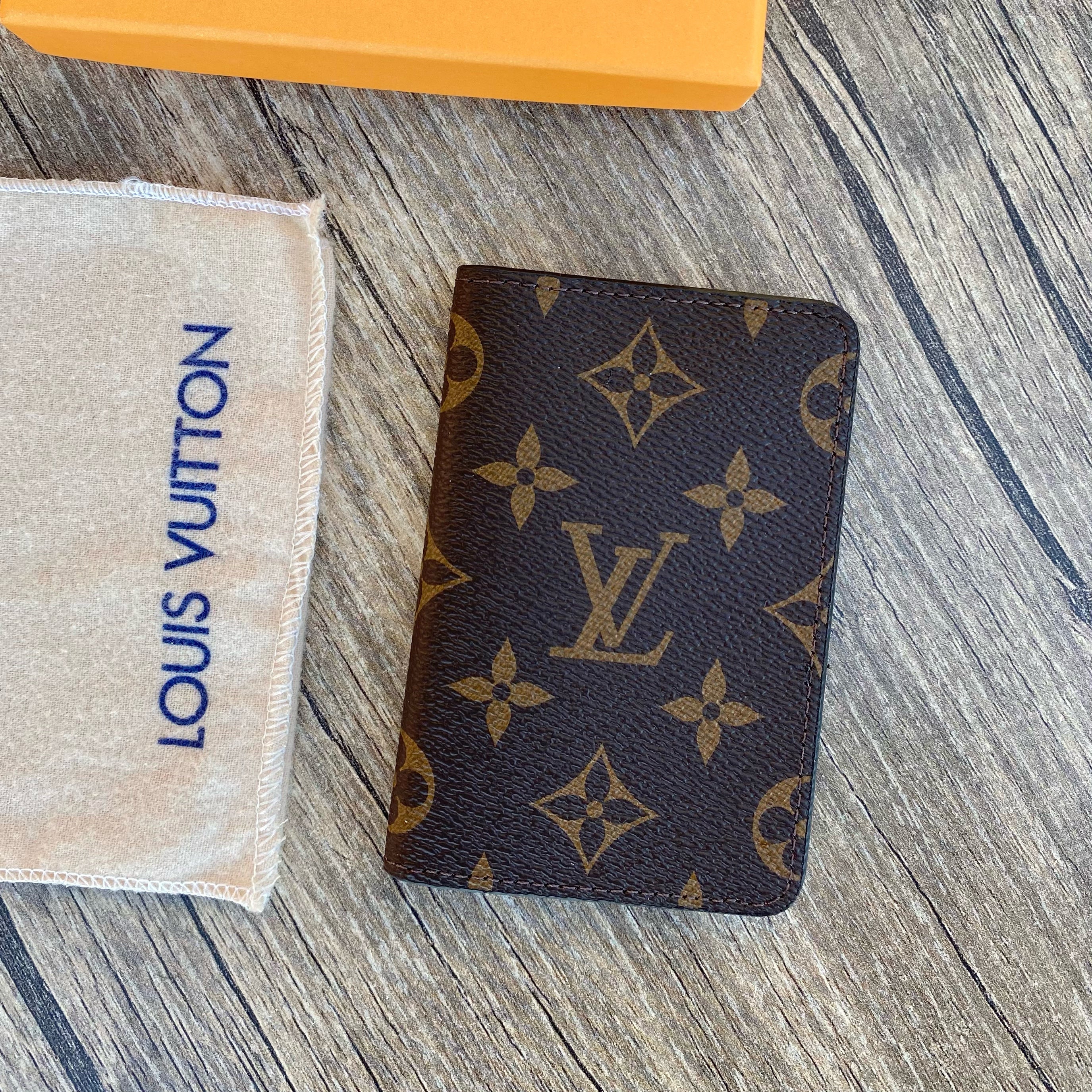 Louis Vuitton Monogram Card Holder, Business Card, Leather Mini Wallet, Brown Card Holder