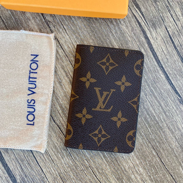 Louis Vuitton Monogram Card Holder, Business Card, Leather Mini Wallet, Brown Card Holder