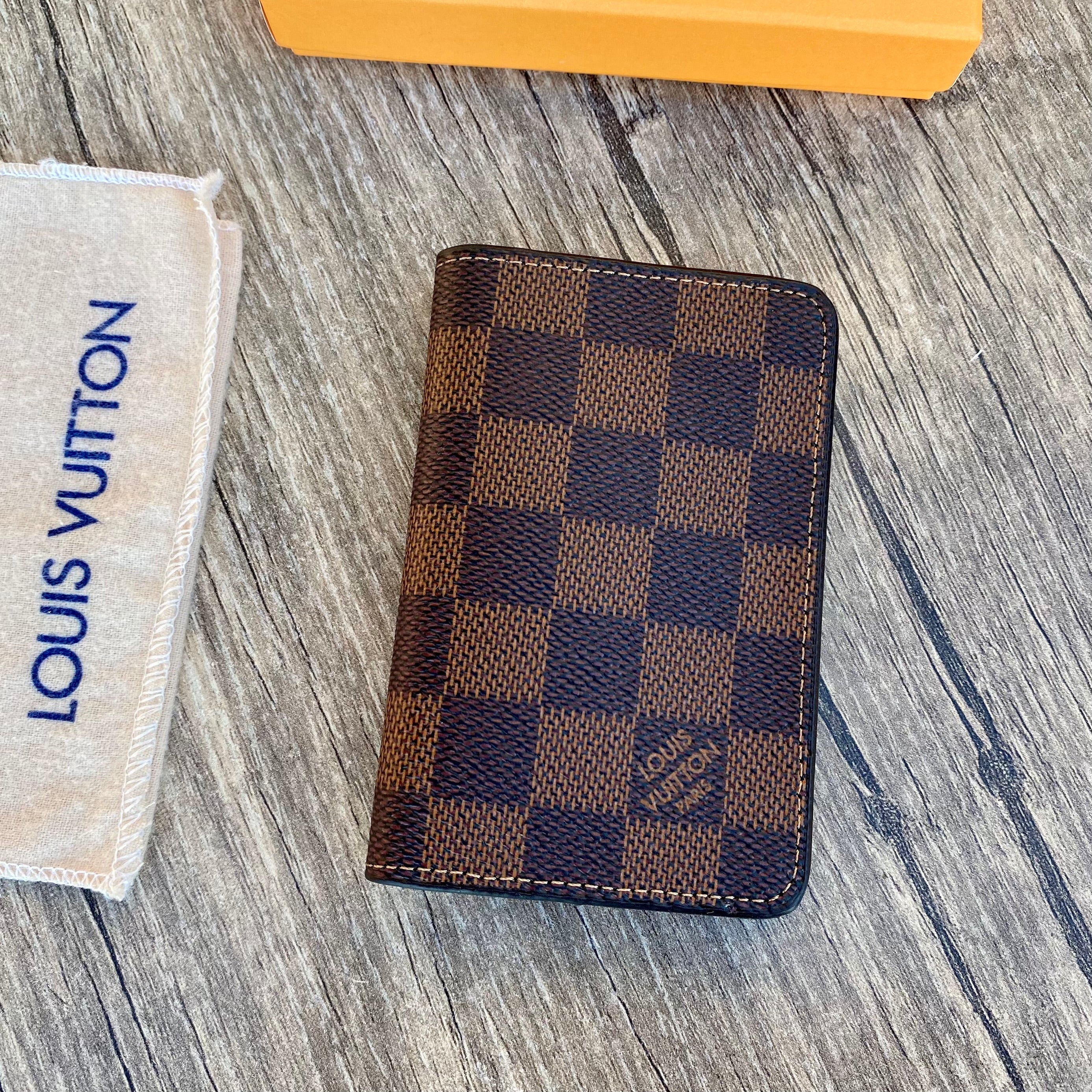 Louis Vuitton Card Holder, Coffee Checkered Card Holder Business Card, Mini Wallet, Special Card Holder
