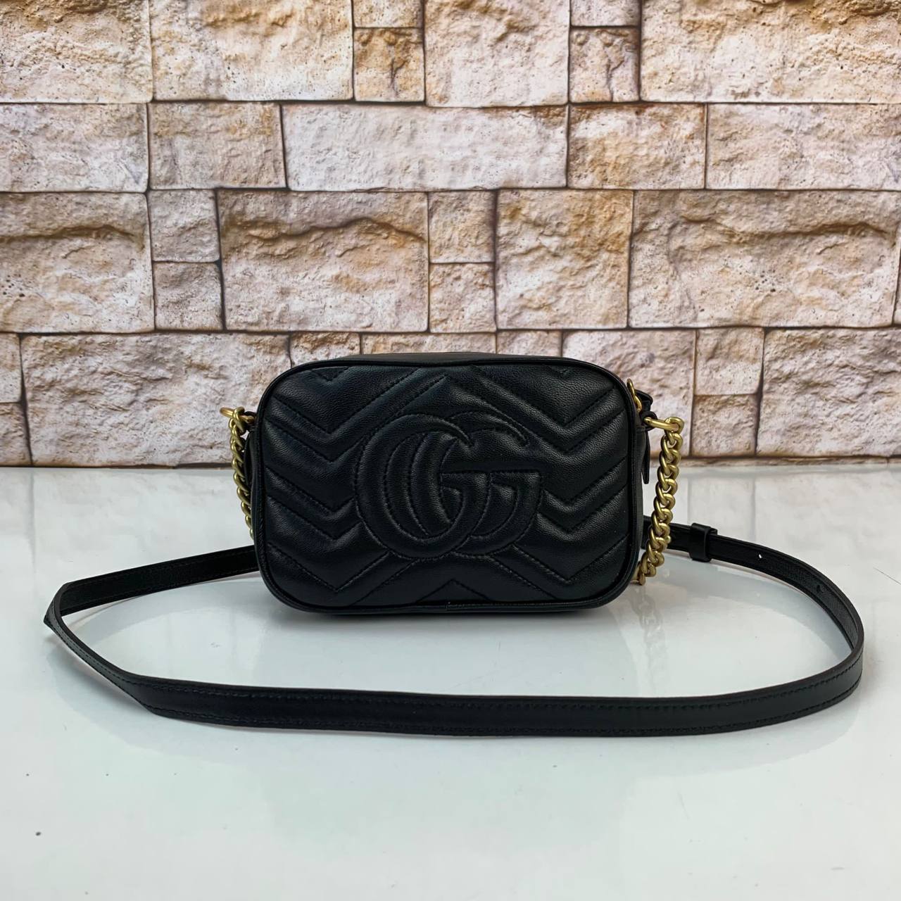 Gucci Marmont Messenger GG Mini Bag 100% genuine leather women's bag