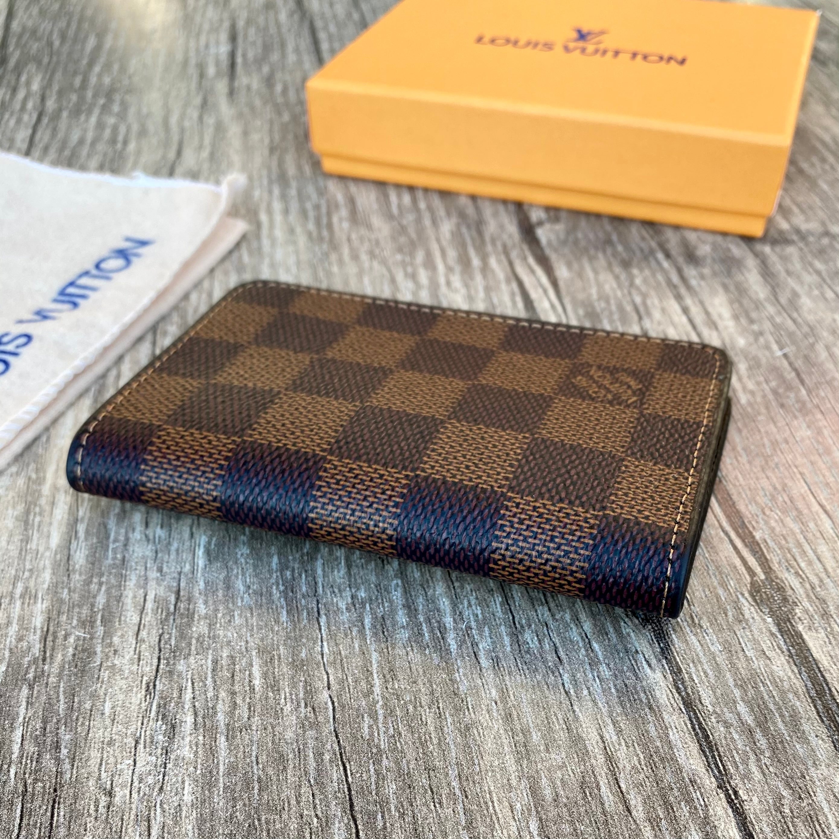 Louis Vuitton Card Holder, Coffee Checkered Card Holder Business Card, Mini Wallet, Special Card Holder
