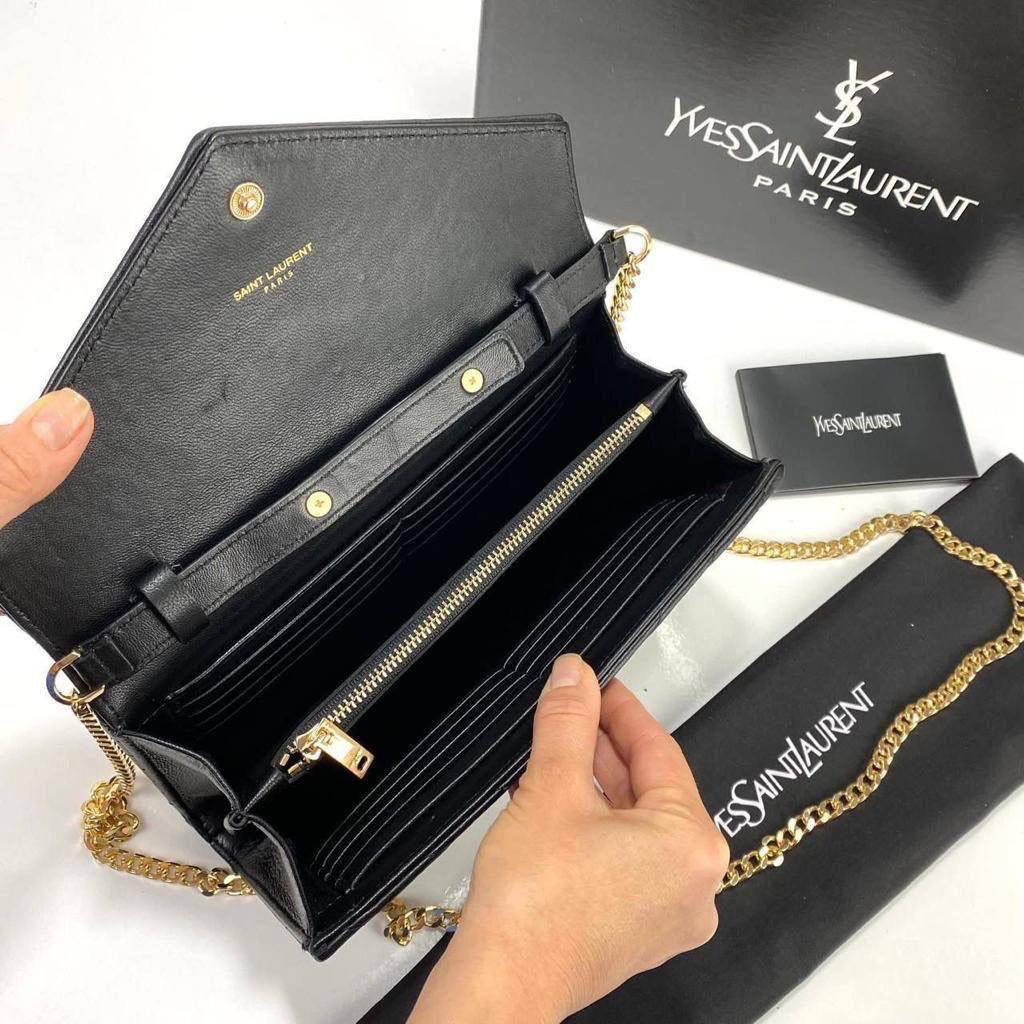 Yves Saint Laurent (YSL) Quilted Shoulder Bag 100% genuine leather Clutch.
