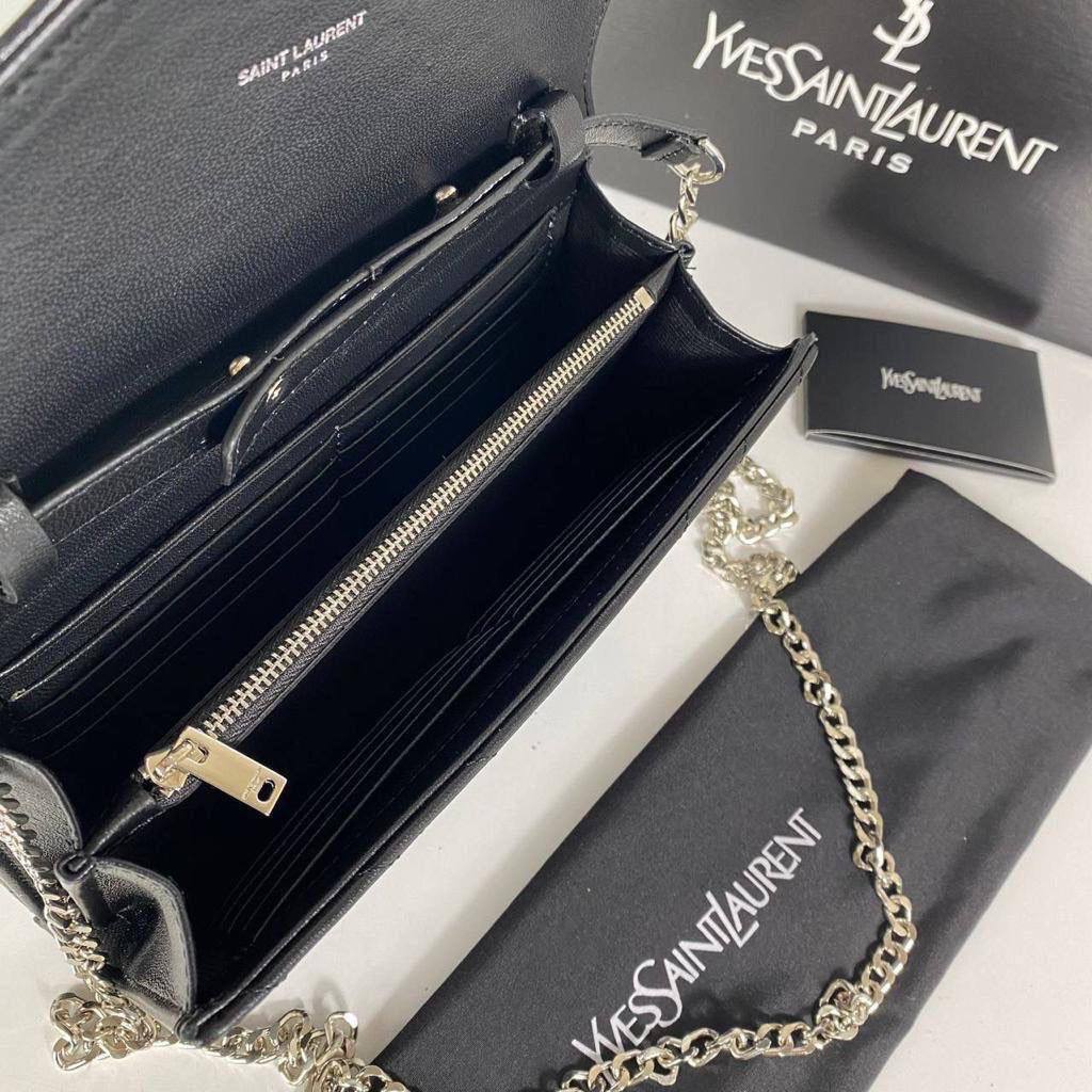 Yves Saint Laurent (YSL) Quilted Shoulder Bag 100% genuine leather Clutch.