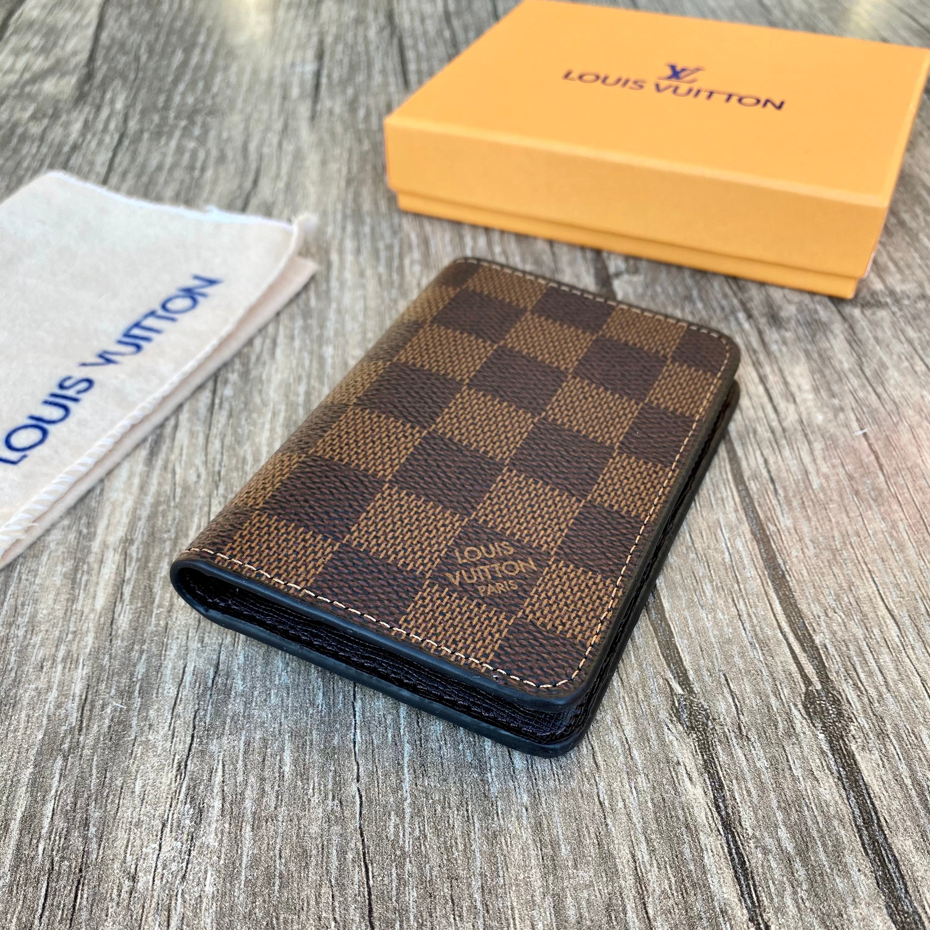 Louis Vuitton Card Holder, Coffee Checkered Card Holder Business Card, Mini Wallet, Special Card Holder