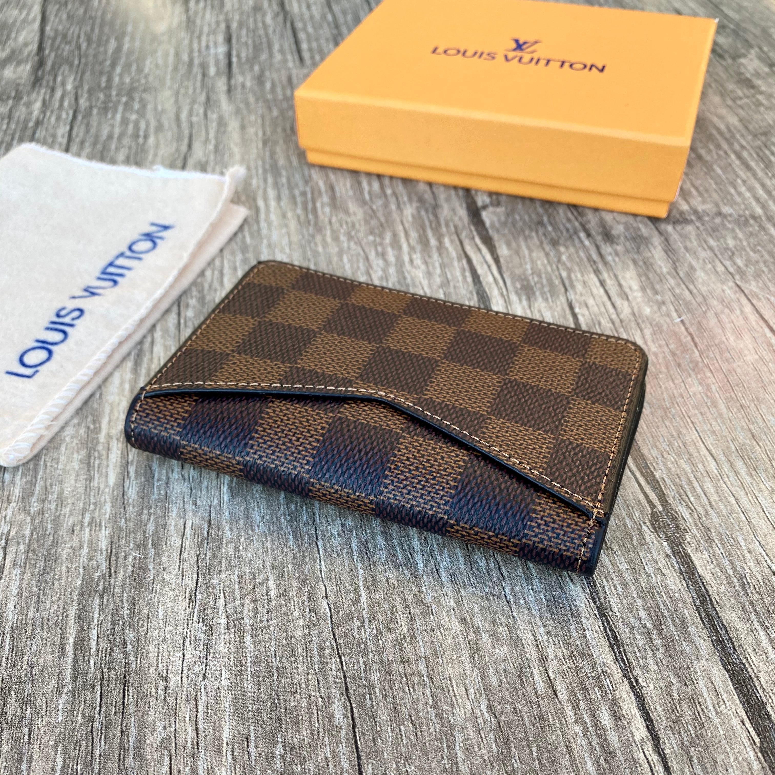 Louis Vuitton Card Holder, Coffee Checkered Card Holder Business Card, Mini Wallet, Special Card Holder