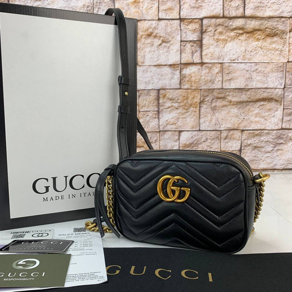 Gucci Marmont Messenger GG Mini Bag 100% genuine leather women's bag