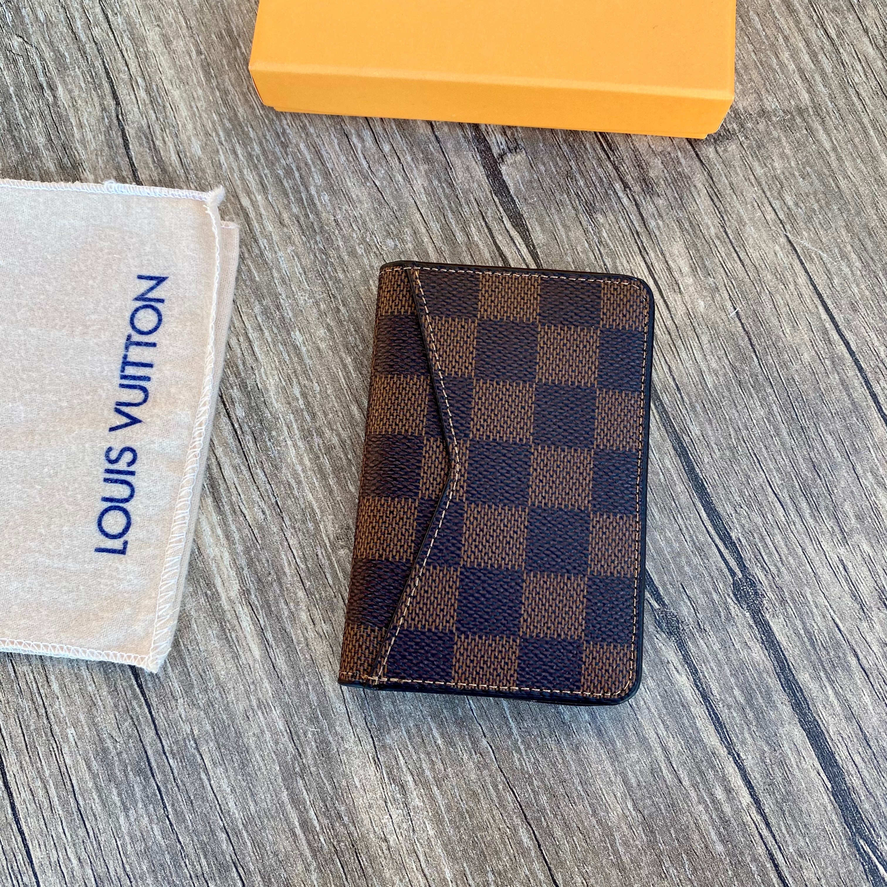 Louis Vuitton Card Holder, Coffee Checkered Card Holder Business Card, Mini Wallet, Special Card Holder
