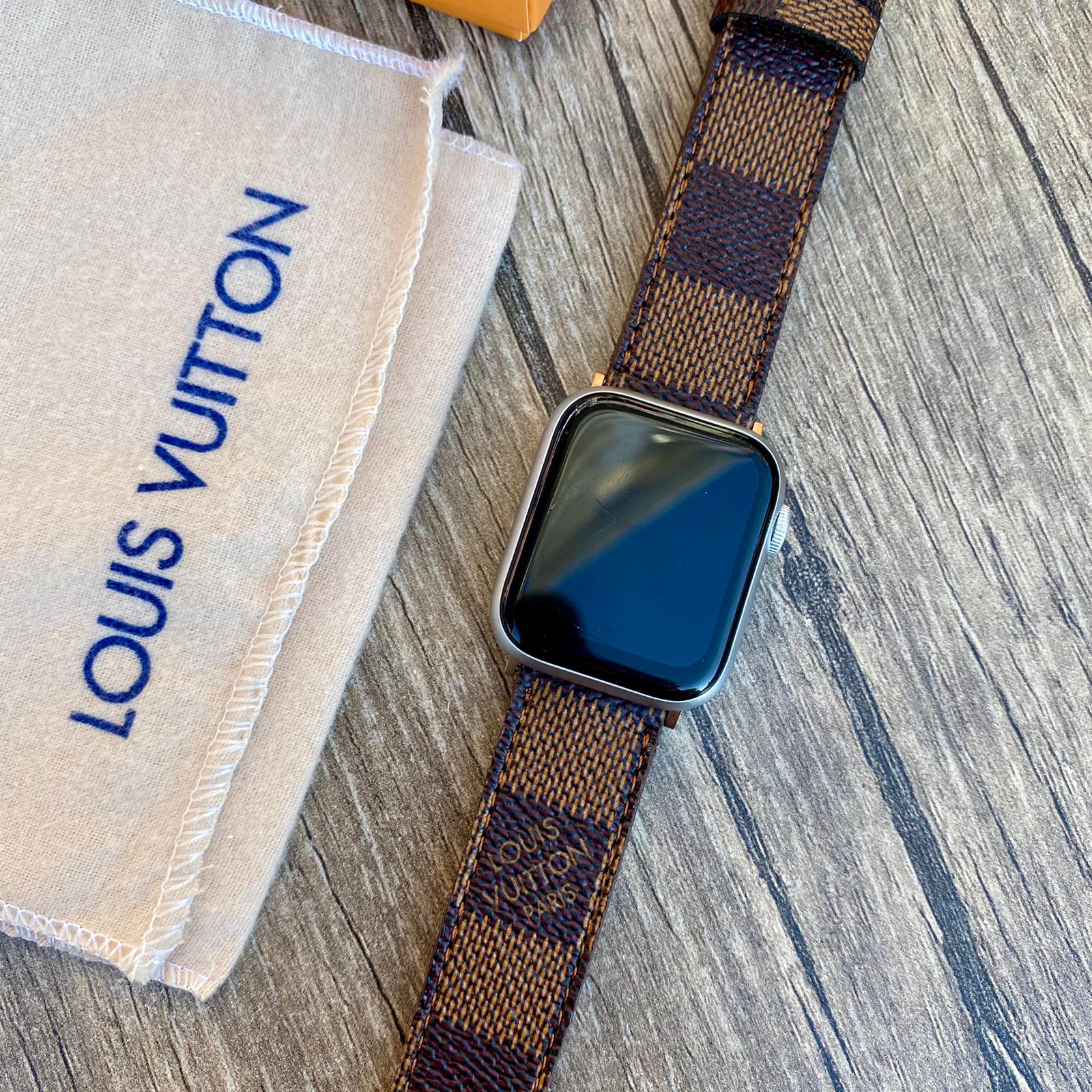 Louis Vuitton Brown Checkered Apple Watch Band iwatch strap series 7-6-5-4-3-2-1