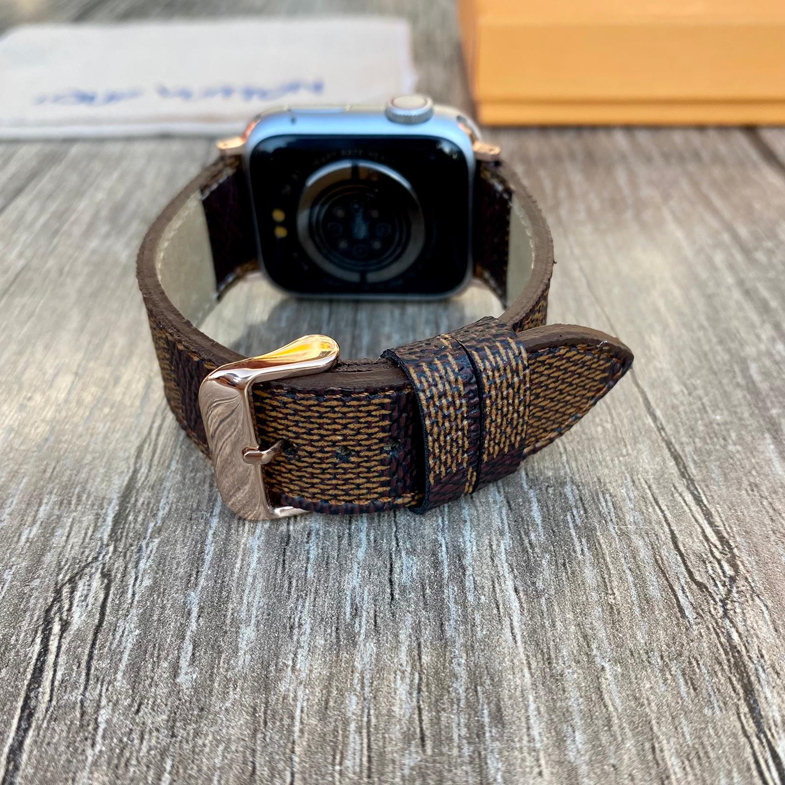 Louis Vuitton Brown Checkered Apple Watch Band iwatch strap series 7-6-5-4-3-2-1
