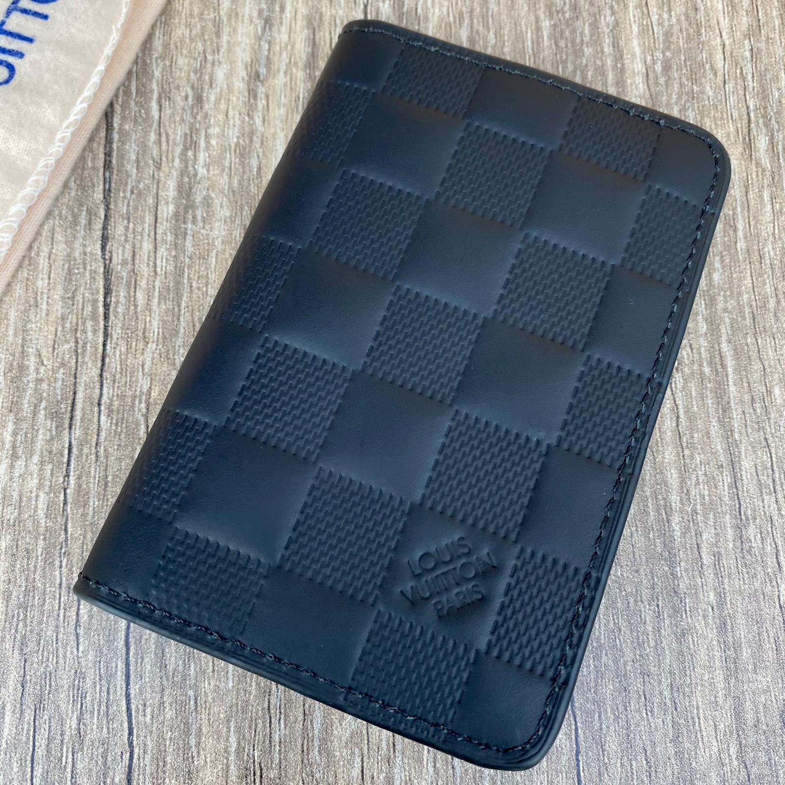 Louis Vuitton Black Leather Card Holder, Lv Business Card, Lv Fashion Leather Wallet