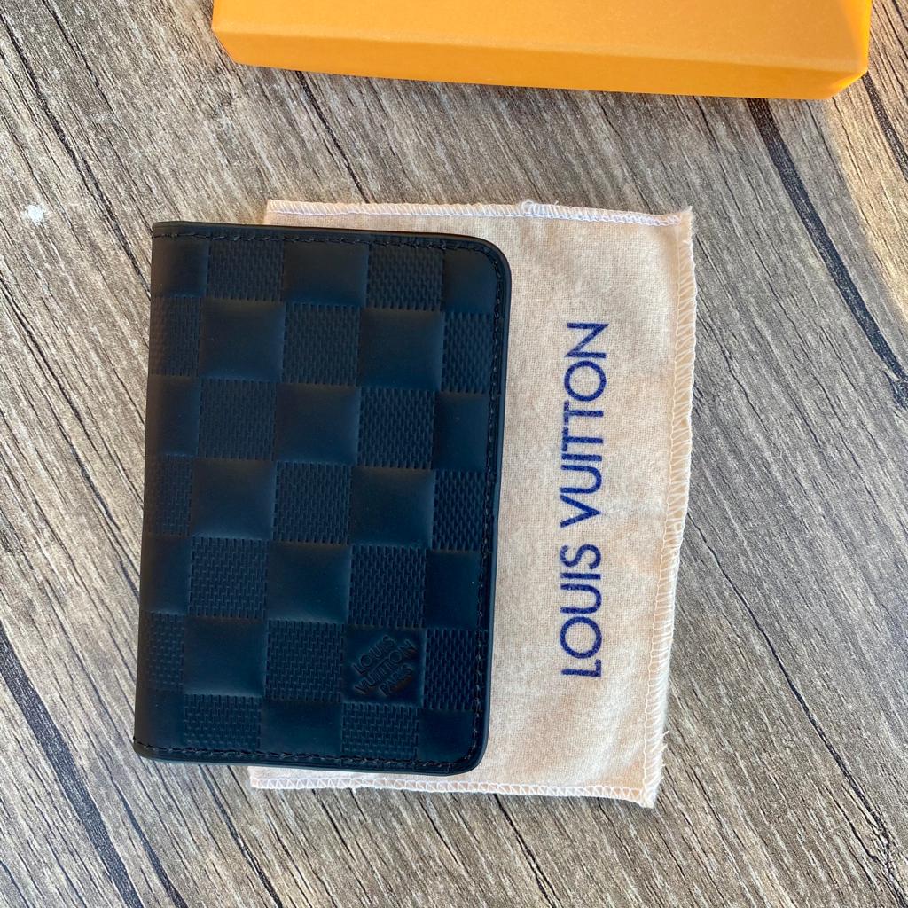 Louis Vuitton Black Leather Card Holder, Lv Business Card, Lv Fashion Leather Wallet