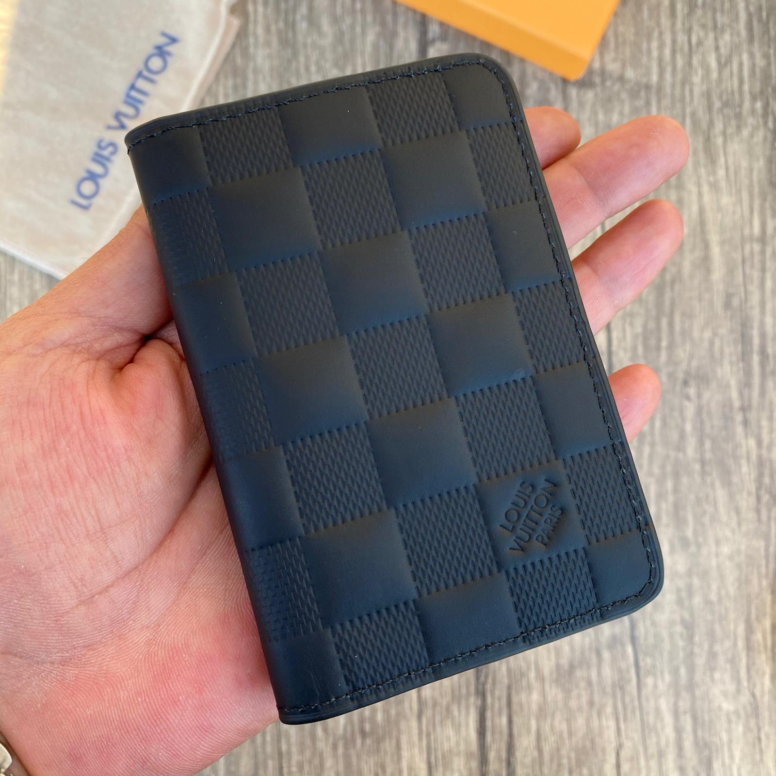 Louis Vuitton Black Leather Card Holder, Lv Business Card, Lv Fashion Leather Wallet