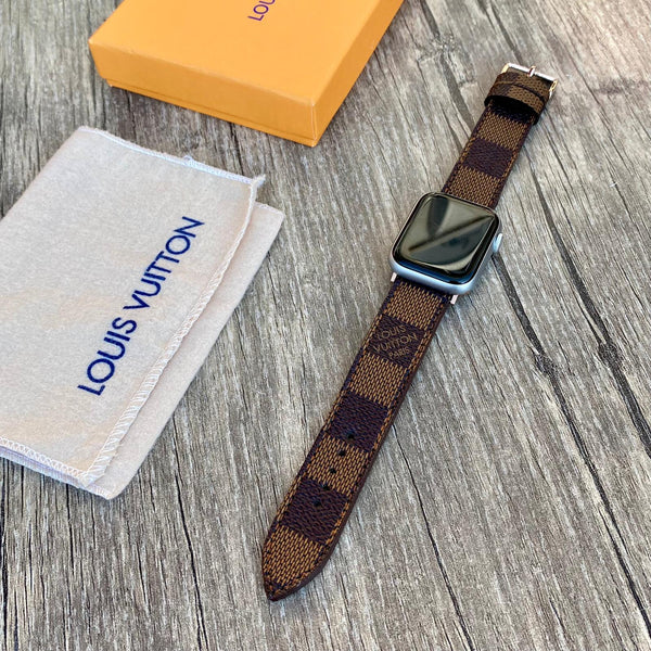 Louis Vuitton Brown Checkered Apple Watch Band iwatch strap series 7-6-5-4-3-2-1