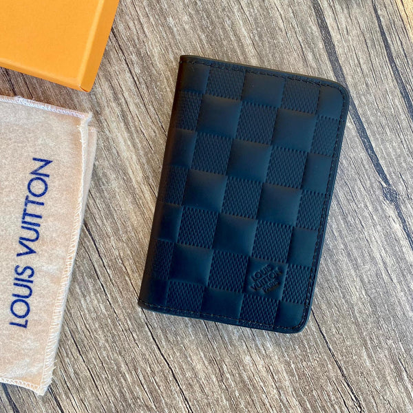 Louis Vuitton Black Leather Card Holder, Lv Business Card, Lv Fashion Leather Wallet