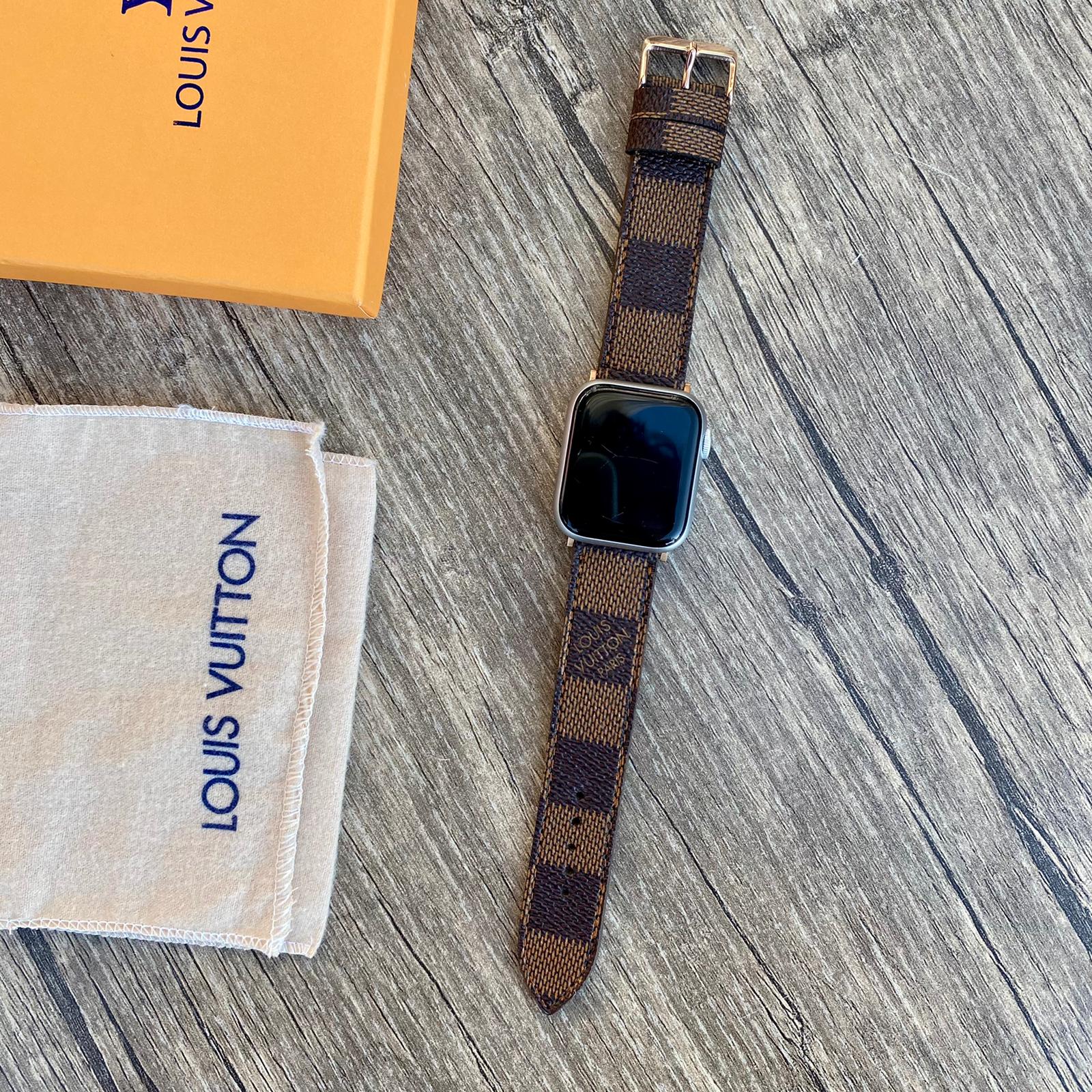 Louis Vuitton Brown Checkered Apple Watch Band iwatch strap series 7-6-5-4-3-2-1
