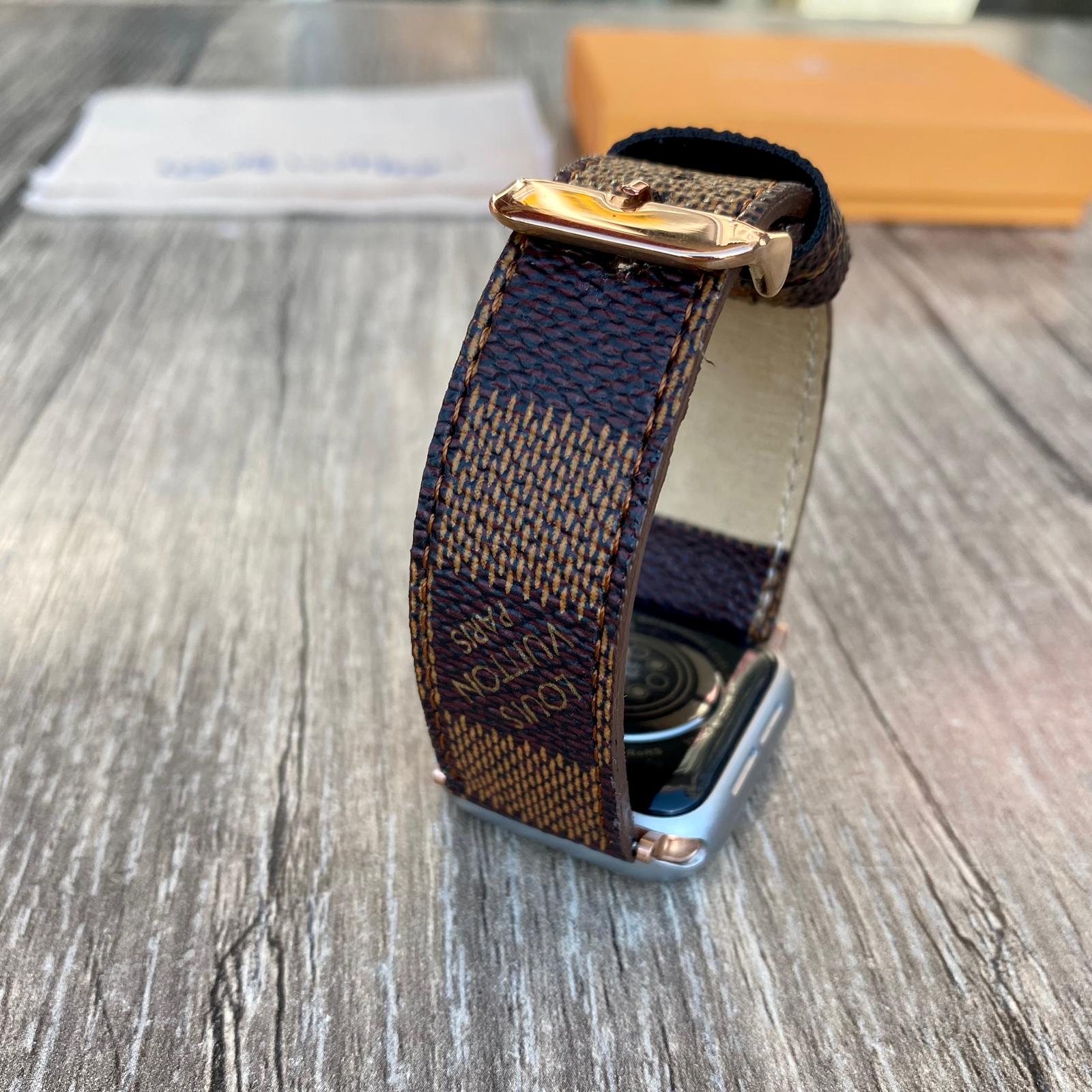 Louis Vuitton Brown Checkered Apple Watch Band iwatch strap series 7-6-5-4-3-2-1