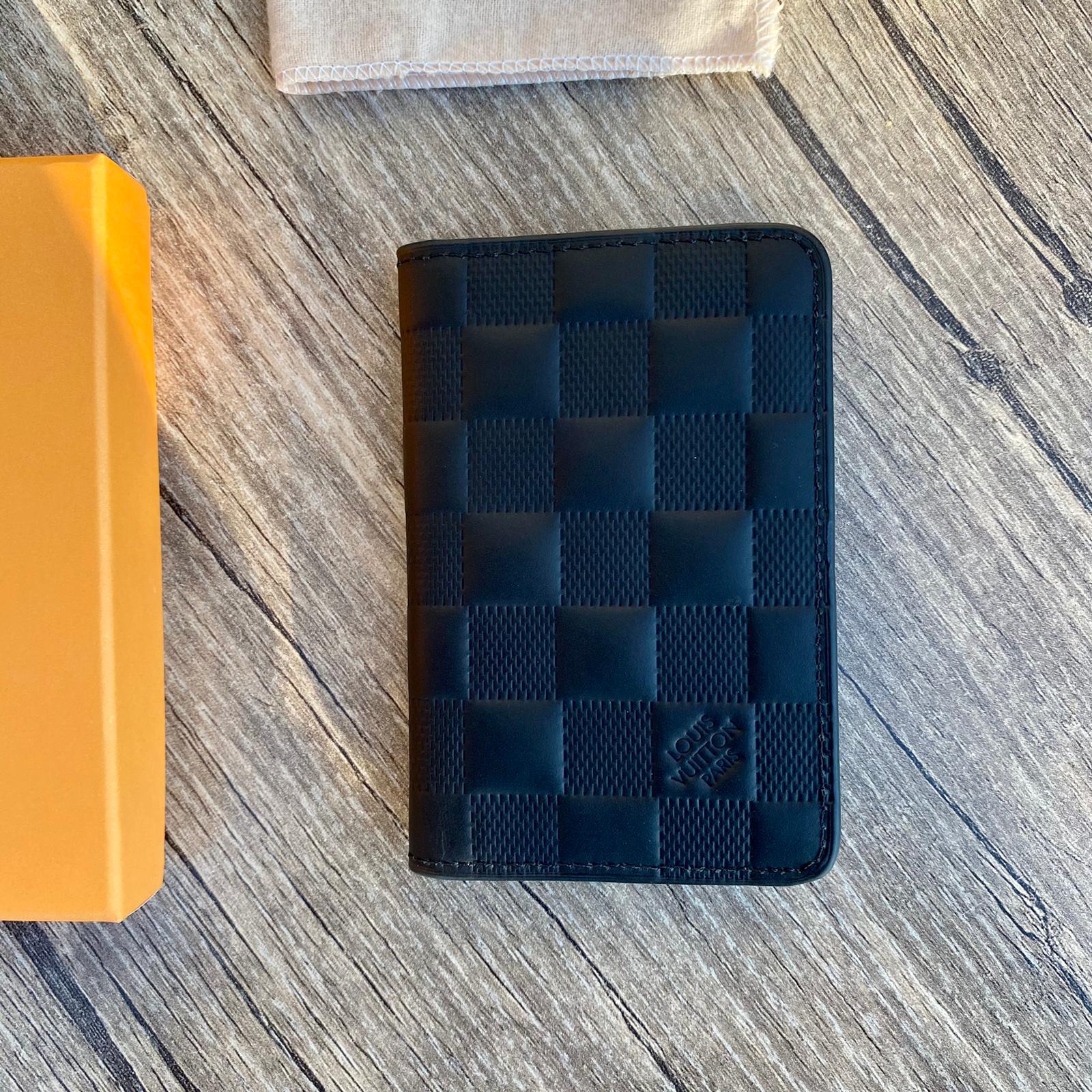Louis Vuitton Black Leather Card Holder, Lv Business Card, Lv Fashion Leather Wallet