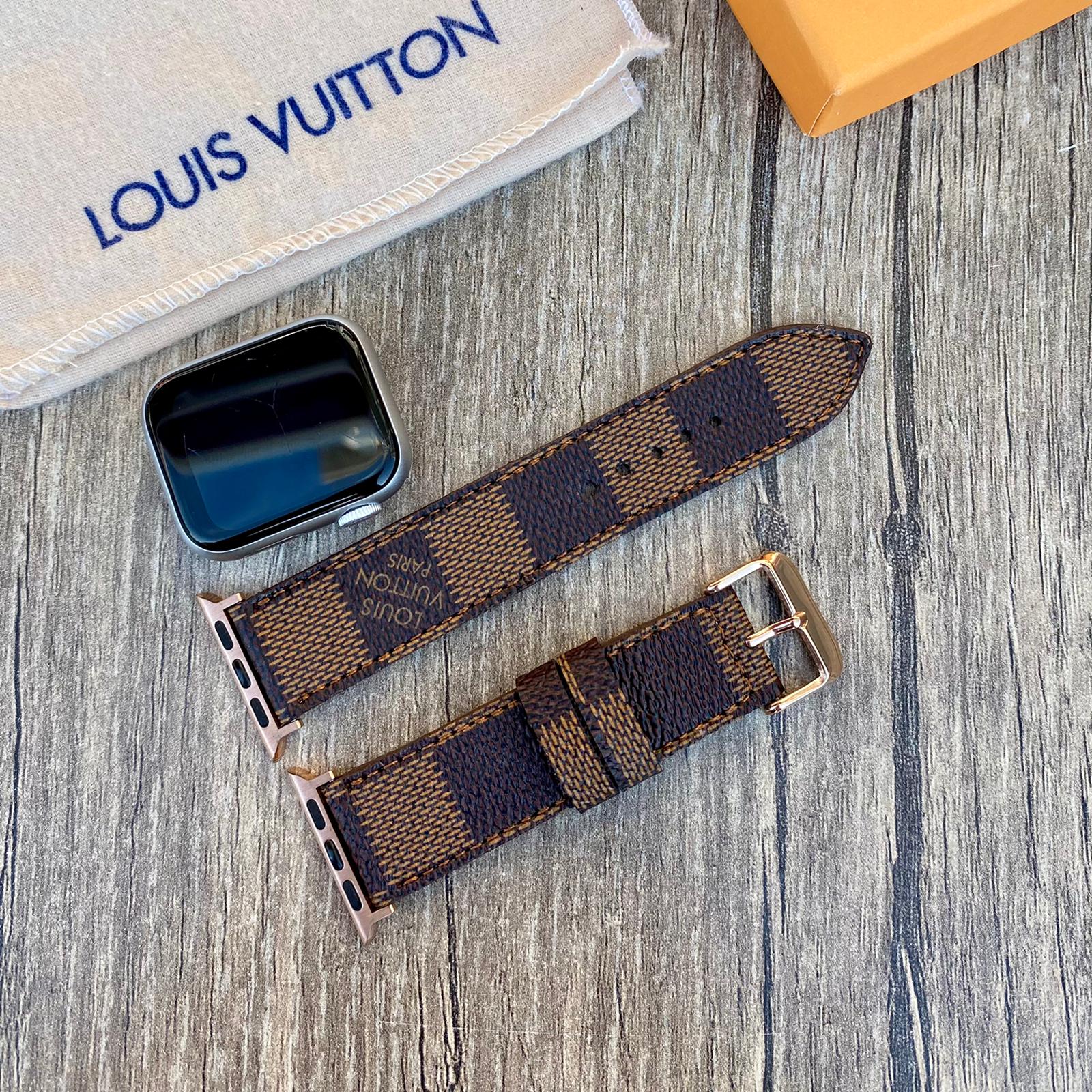 Louis Vuitton Brown Checkered Apple Watch Band iwatch strap series 7-6-5-4-3-2-1