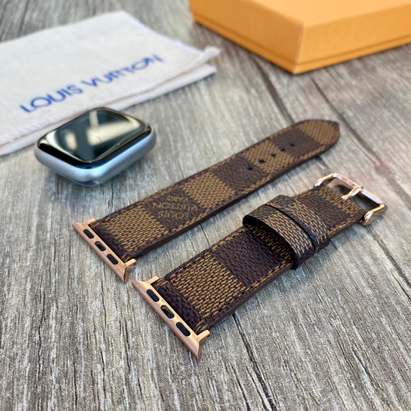 Louis Vuitton Brown Checkered Apple Watch Band iwatch strap series 7-6-5-4-3-2-1
