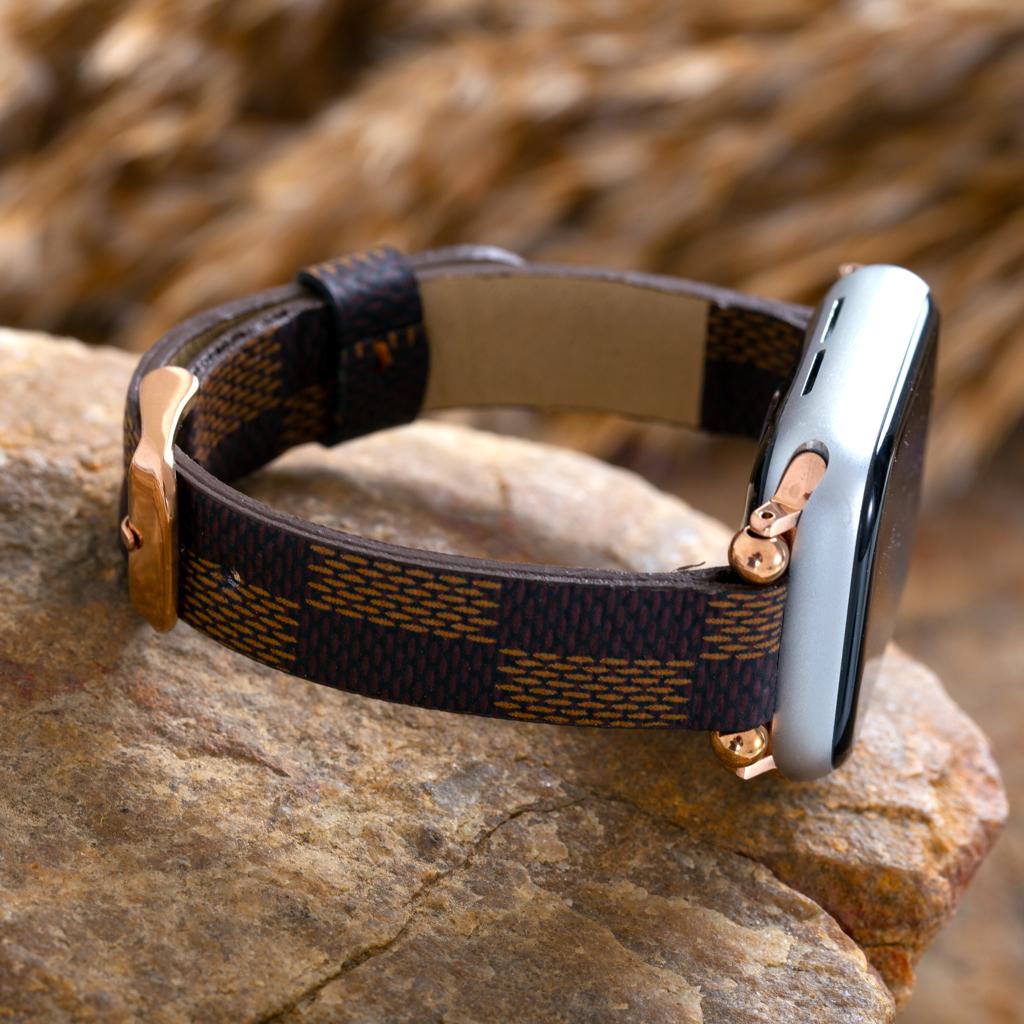 Handmade Genuine Checkered Leather Apple Watch Band