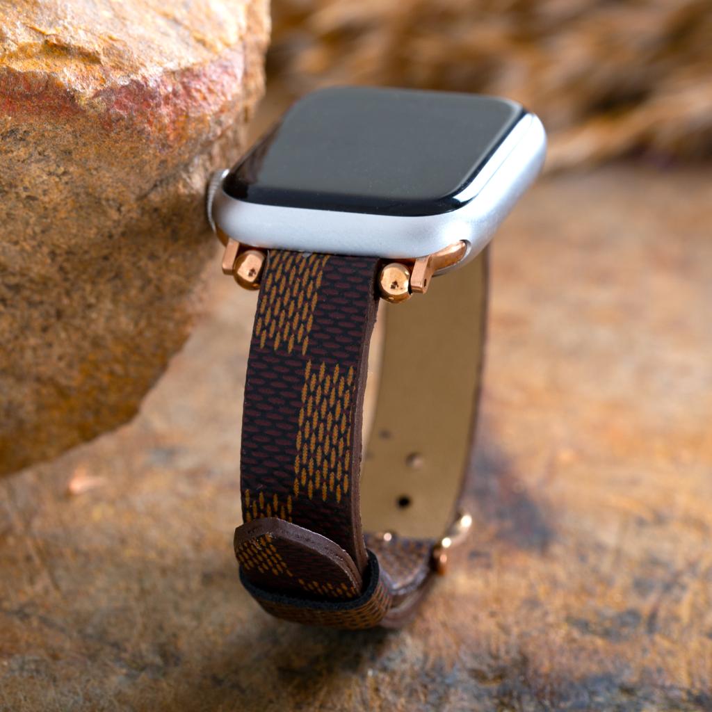 Handmade Genuine Checkered Leather Apple Watch Band