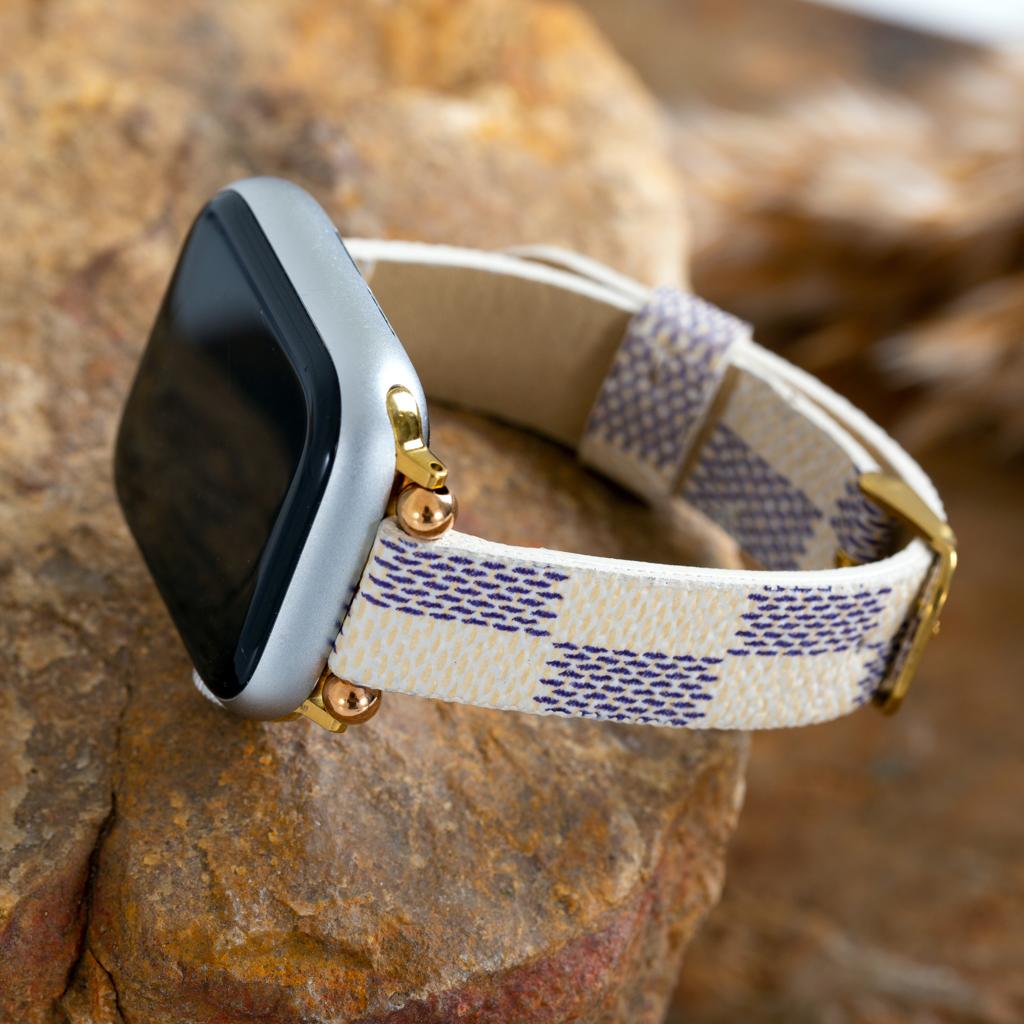 Handmade Genuine Checkered Leather Apple Watch Band