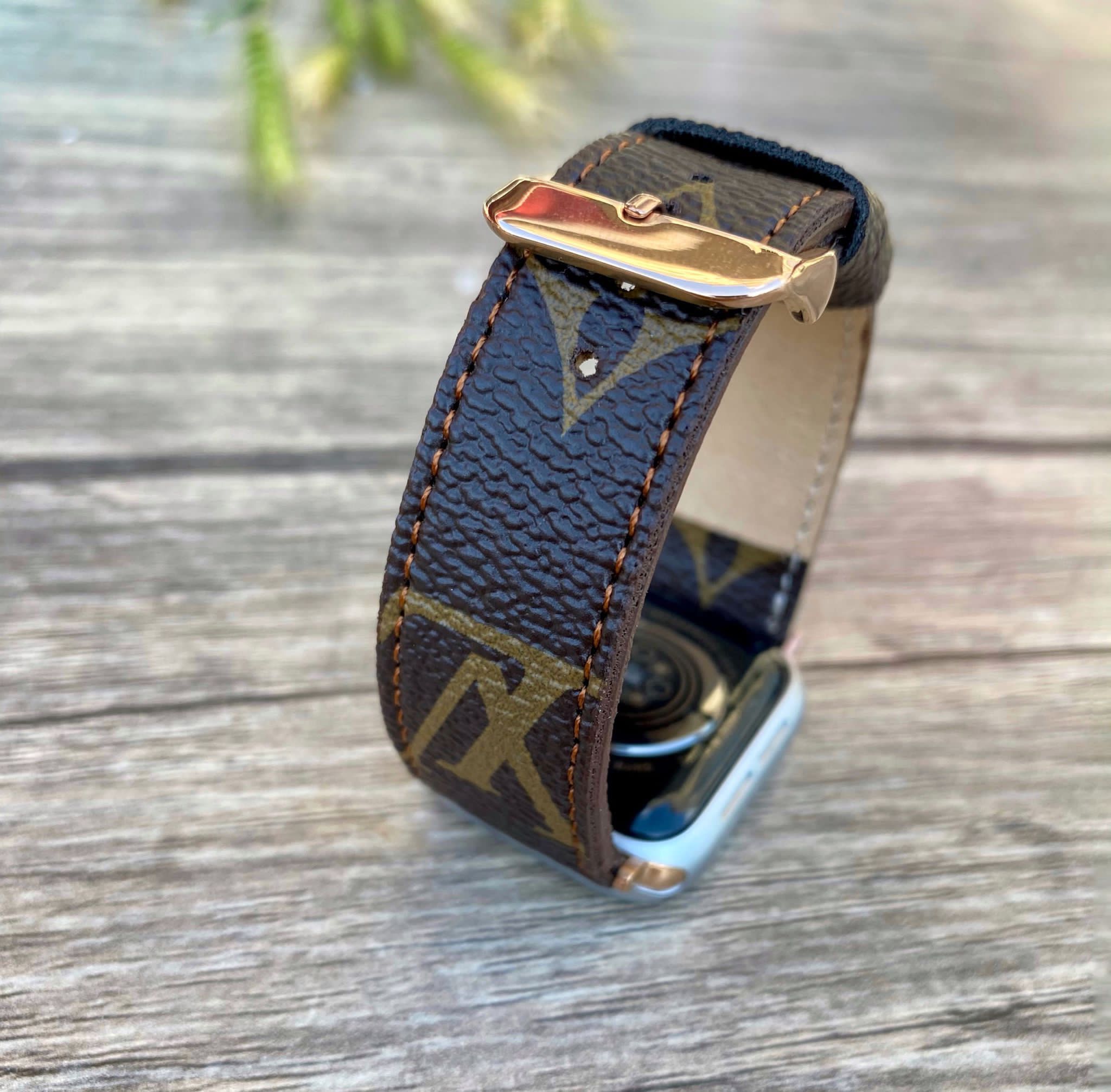 Handmade Louis Vuitton Apple Watch Band iwatch Strap series 7-6-5-4-3-2-1