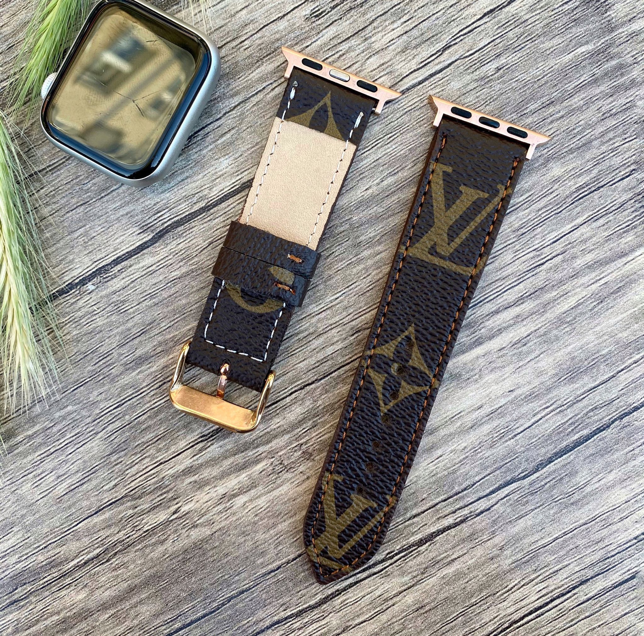 Handmade Louis Vuitton Apple Watch Band iwatch Strap series 7-6-5-4-3-2-1
